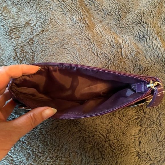 Makeup Bag Purple Faux leather - Picture 3 of 6